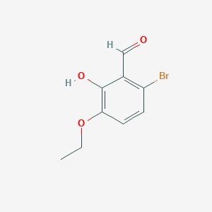 molecular formula C9H9BrO3 B13942507 6-Bromo-3-ethoxy-2-hydroxybenzaldehyde 