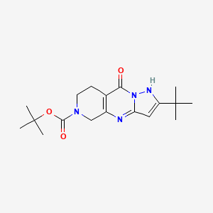 molecular formula C18H26N4O3 B1394254 2-叔丁基-9-羟基-7,8-二氢-5H-1,4,6,9a-四氮杂-环戊[b]萘-6-羧酸叔丁酯 CAS No. 1229624-56-9
