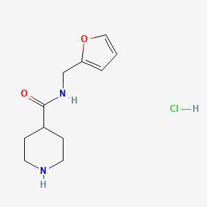 molecular formula C11H17ClN2O2 B1394255 N-(呋喃-2-基甲基)哌啶-4-甲酰胺盐酸盐 CAS No. 1220037-74-0