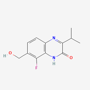 molecular formula C12H13FN2O2 B13942557 8-Fluoro-7-(hydroxymethyl)-3-isopropylquinoxalin-2(1H)-one 