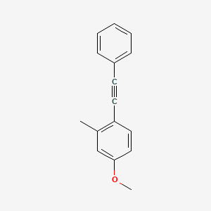 molecular formula C16H14O B13942559 4-Methoxy-2-methyl-1-(phenylethynyl)benzene CAS No. 809231-58-1