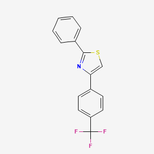 molecular formula C16H10F3NS B1394256 2-苯基-4-(4-(三氟甲基)苯基)噻唑 CAS No. 533867-27-5