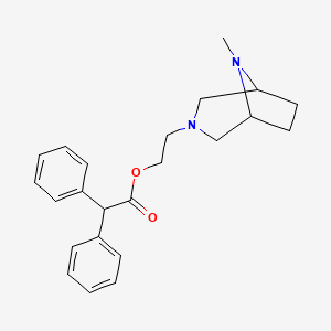 molecular formula C23H28N2O2 B13942585 8-Methyl-3,8-diazabicyclo(3.2.1)octane-3-ethanol diphenylacetate CAS No. 63978-02-9