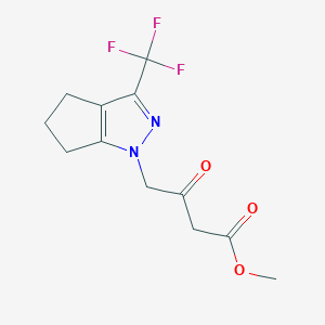 molecular formula C12H13F3N2O3 B1394261 3-氧代-4-(3-(三氟甲基)-5,6-二氢环戊[c]吡唑-1(4H)-基)丁酸甲酯 CAS No. 1229625-08-4