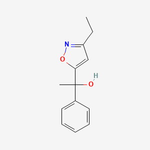 molecular formula C13H15NO2 B13942637 1-(3-Ethylisoxazol-5-yl)-1-phenylethanol 