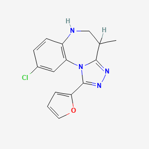 molecular formula C15H13ClN4O B13942645 5,6-Dihydro-9-chloro-1-(2-furyl)-4-methyl-4H-s-triazolo(4,3-a)(1,5)benzodiazepine CAS No. 54028-86-3