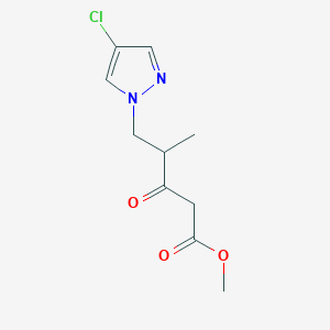 molecular formula C10H13ClN2O3 B1394265 5-(4-Chloro-pyrazol-1-yl)-4-methyl-3-oxo-pentanoic acid methyl ester CAS No. 1229623-93-1