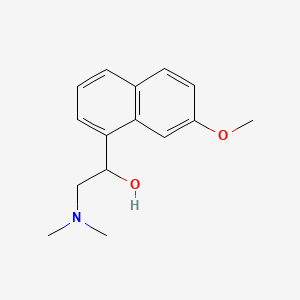 molecular formula C15H19NO2 B13942682 alpha-(Dimethylaminomethyl)-7-methoxy-1-naphthalenemethanol 