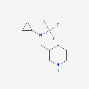 molecular formula C10H17F3N2 B13942748 N-(piperidin-3-ylmethyl)-N-(trifluoromethyl)cyclopropanamine 