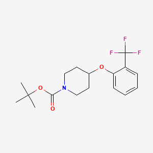 molecular formula C17H22F3NO3 B1394286 4-(2-(三氟甲基)苯氧基)哌啶-1-羧酸叔丁酯 CAS No. 921605-76-7