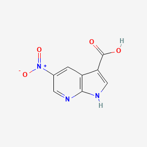 molecular formula C8H5N3O4 B1394287 5-硝基-1H-吡咯并[2,3-b]吡啶-3-羧酸 CAS No. 858340-93-9
