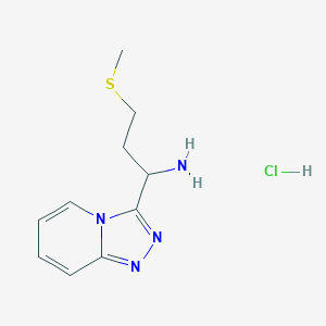 molecular formula C10H15ClN4S B1394290 1-([1,2,4]Triazolo[4,3-a]pyridin-3-yl)-3-(methylthio)propan-1-amine hydrochloride CAS No. 1179486-24-8