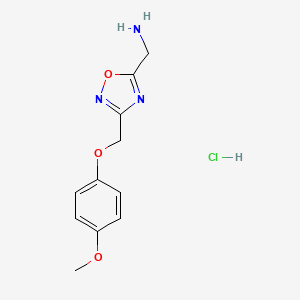 molecular formula C11H14ClN3O3 B1394292 ({3-[(4-甲氧基苯氧基)甲基]-1,2,4-恶二唑-5-基}甲基)胺盐酸盐 CAS No. 1245568-63-1