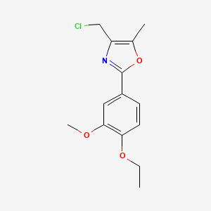 molecular formula C14H16ClNO3 B1394294 4-(氯甲基)-2-(4-乙氧基-3-甲氧基苯基)-5-甲基-1,3-噁唑 CAS No. 1232804-19-1