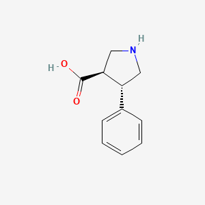 molecular formula C11H13NO2 B1394297 (3R,4S)-4-苯基吡咯烷-3-羧酸 CAS No. 652971-46-5