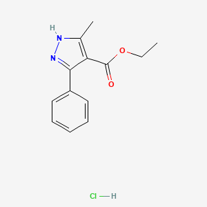 molecular formula C13H15ClN2O2 B1394303 3-甲基-5-苯基-1H-吡唑-4-羧酸乙酯盐酸盐 CAS No. 1452577-05-7