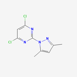 molecular formula C9H8Cl2N4 B13943030 4,6-Dichloro-2-(3,5-dimethyl-pyrazol-1-yl)-pyrimidine 