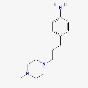 molecular formula C14H23N3 B13943068 4-[3-(4-Methyl-piperazin-1-yl)-propyl]-phenylamine 