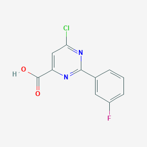 molecular formula C11H6ClFN2O2 B13943077 6-Chloro-2-(3-fluorophenyl)pyrimidine-4-carboxylic acid 