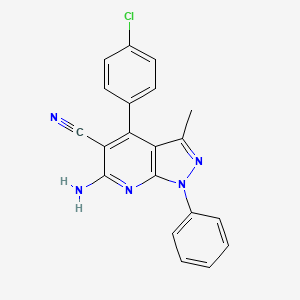 6-amino-4-(4-chlorophenyl)-3-methyl-1-phenyl-1H-pyrazolo[3,4-b]pyridine-5-carbonitrile