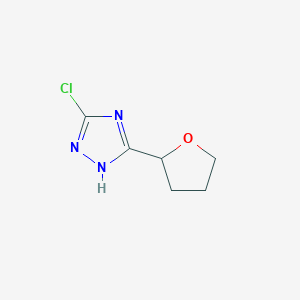 molecular formula C6H8ClN3O B1394311 3-氯-5-(四氢呋喃-2-基)-1H-1,2,4-三唑 CAS No. 1245569-57-6