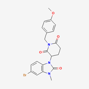 3-(5-Bromo-2,3-dihydro-3-methyl-2-oxo-1H-benzimidazol-1-yl)-1-[(4-methoxyphenyl)methyl]-2,6-piperidinedione