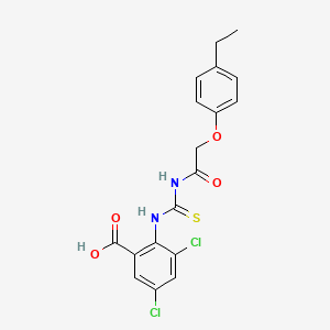 3,5-Dichloro-2-[[2-(4-ethylphenoxy)acetyl]carbamothioylamino]benzoic acid