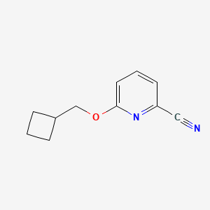 molecular formula C11H12N2O B1394332 6-(环丁基甲氧基)吡啶-2-腈 CAS No. 1235439-90-3