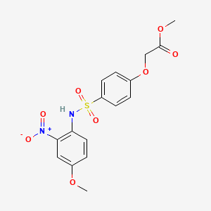 molecular formula C16H16N2O8S B1394337 Methyl (4-{[(4-Methoxy-2-nitrophenyl)amino]sulfonyl}phenoxy)acetate CAS No. 651729-58-7