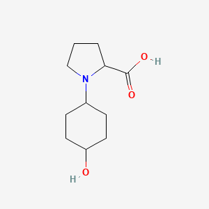 molecular formula C11H19NO3 B1394339 1-(4-Hydroxycyclohexyl)pyrrolidine-2-carboxylic acid CAS No. 2089655-98-9