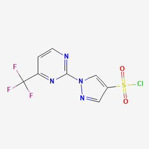 molecular formula C8H4ClF3N4O2S B1394345 1-[4-(三氟甲基)嘧啶-2-基]-1H-吡唑-4-磺酰氯 CAS No. 1215564-15-0