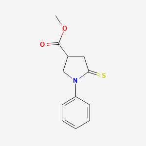 molecular formula C12H13NO2S B1394350 Methyl 1-Phenyl-5-thioxopyrrolidine-3-carboxylate CAS No. 1086375-83-8