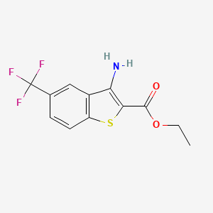 molecular formula C12H10F3NO2S B1394360 3-氨基-5-(三氟甲基)-1-苯并噻吩-2-羧酸乙酯 CAS No. 1217018-83-1