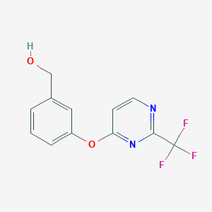 molecular formula C12H9F3N2O2 B1394363 (3-((2-(Trifluoromethyl)pyrimidin-4-yl)oxy)phenyl)methanol CAS No. 1216765-85-3
