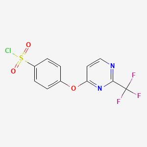 B1394364 4-{[2-(Trifluoromethyl)pyrimidin-4-yl]oxy}benzenesulphonyl chloride CAS No. 1215542-63-4