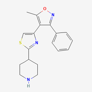 molecular formula C18H19N3OS B1394369 4-[4-(5-甲基-3-苯基异噁唑-4-基)-1,3-噻唑-2-基]哌啶 CAS No. 1070176-30-5