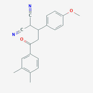 molecular formula C21H20N2O2 B1394384 2-(3-(3,4-二甲苯基)-1-(4-甲氧苯基)-3-氧代丙基)丙二腈 CAS No. 1219903-06-6
