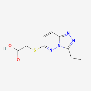 molecular formula C9H10N4O2S B1394395 [（3-乙基[1,2,4]三唑并[4,3-b]哒嗪-6-基）硫]乙酸 CAS No. 1179379-45-3