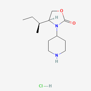 molecular formula C12H23ClN2O2 B1394424 (4S)-4-[(1S)-1-Methylpropyl]-3-piperidin-4-yl-1,3-oxazolidin-2-one hydrochloride CAS No. 1217444-59-1