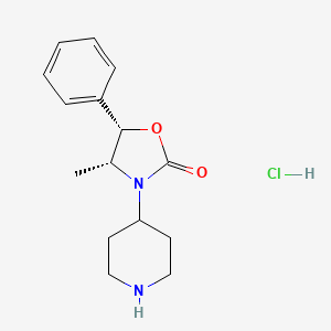 molecular formula C15H21ClN2O2 B1394425 (4R,5S)-4-Methyl-5-phenyl-3-piperidin-4-yl-1,3-oxazolidin-2-one hydrochloride CAS No. 1217459-01-2