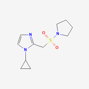 molecular formula C11H17N3O2S B13944320 1-cyclopropyl-2-((pyrrolidin-1-ylsulfonyl)methyl)-1H-imidazole 