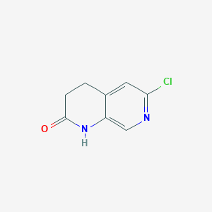 molecular formula C8H7ClN2O B13944328 6-Chloro-3,4-dihydro-1,7-naphthyridin-2(1H)-one 