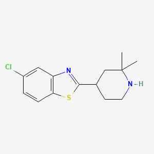 molecular formula C14H17ClN2S B13944373 5-Chloro-2-(2,2-dimethyl-4-piperidinyl)benzothiazole 