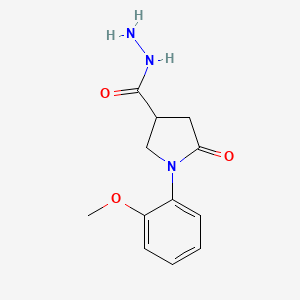 molecular formula C12H15N3O3 B1394441 1-(2-甲氧基苯基)-5-氧代吡咯烷-3-甲酰肼 CAS No. 1306738-98-6