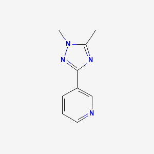 molecular formula C9H10N4 B13944458 3-(1,5-dimethyl-1H-1,2,4-triazol-3-yl)pyridine 