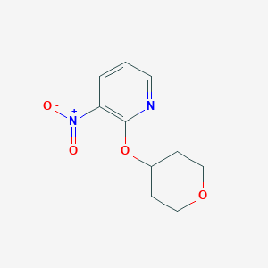 molecular formula C10H12N2O4 B1394452 3-硝基-2-(四氢-2H-吡喃-4-氧基)吡啶 CAS No. 1211758-67-6