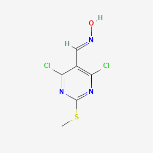 B1394454 4,6-Dichloro-2-(methylthio)pyrimidine-5-carbaldehyde oxime CAS No. 33097-12-0