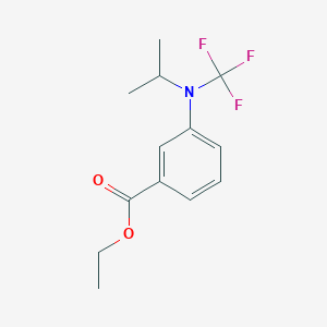 molecular formula C13H16F3NO2 B13944565 Ethyl 3-(isopropyl(trifluoromethyl)amino)benzoate 