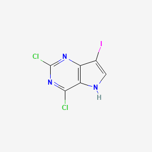 molecular formula C6H2Cl2IN3 B1394462 2,4-二氯-7-碘-5H-吡咯并[3,2-d]嘧啶 CAS No. 928840-99-7