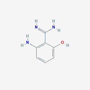 molecular formula C7H9N3O B13944643 5-Amino-6-(diaminomethylidene)cyclohexa-2,4-dien-1-one CAS No. 740782-24-5